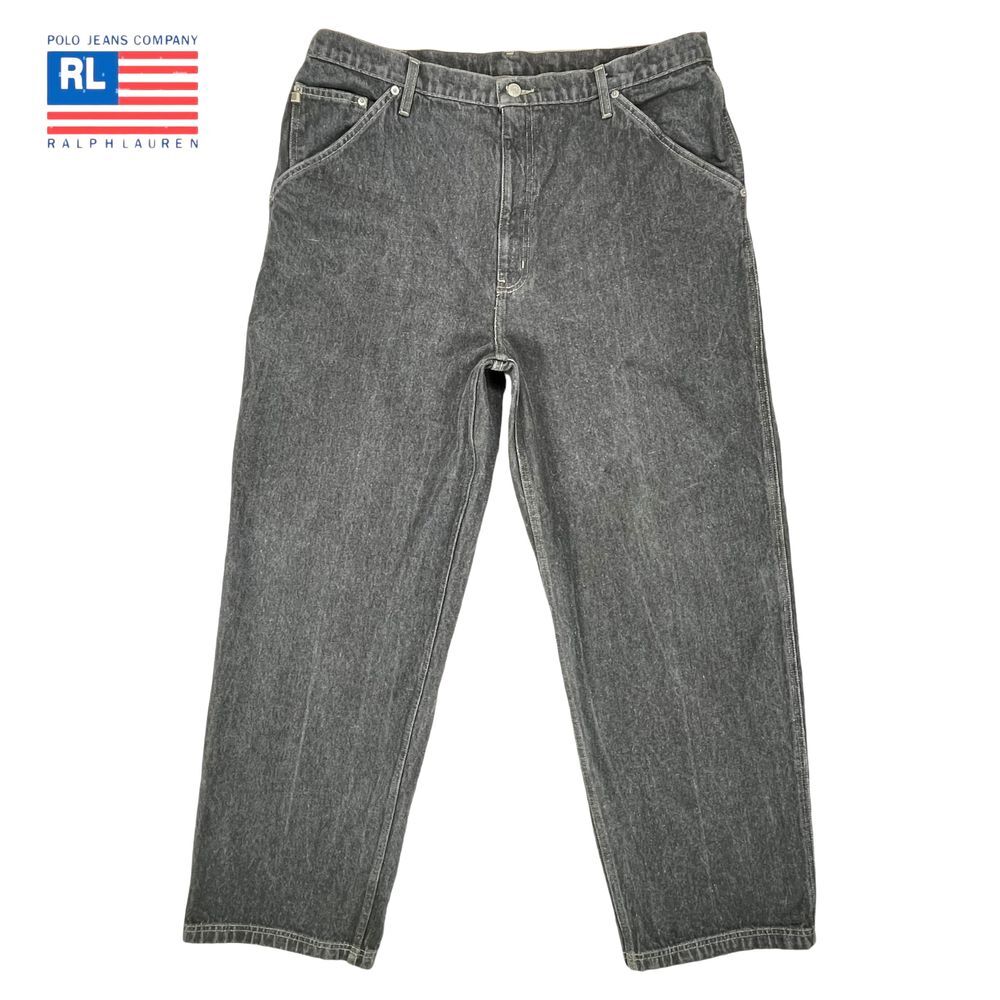 Polo Ralph Lauren Jeans Men‎ 36x32 Vintage Worker Carpenter Gray Denim Jeans